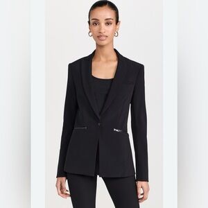 Veronica Beard Black Scuba Blazer Jacket Zipper Dickey